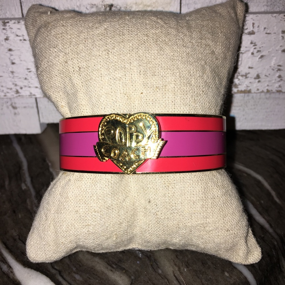 Coach enamel hinged bracelet